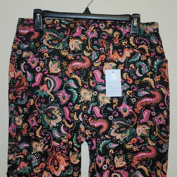 NWT Croft & Barrow 10 Short Stretch Paisley Pants - Picture 2 of 5